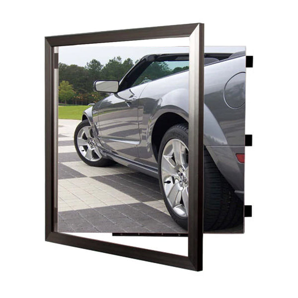 SWING-OPEN & SWING CLOSE FOR EASY CHANGE 24x48 STEEL PICTURE FRAMES