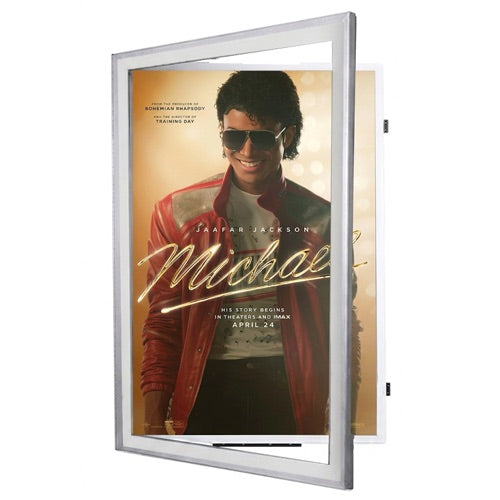 24x36 Movie Poster Frame | SwingFrame, Swing Open Changeable Metal Frame with Beveled Matboard