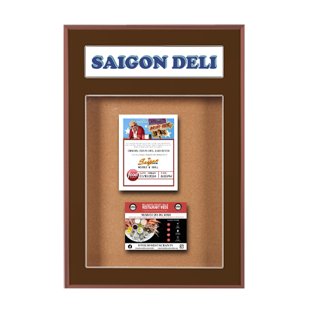 Designer 32 x 44 Metal Bulletin Board SwingFrames with Header & Lights