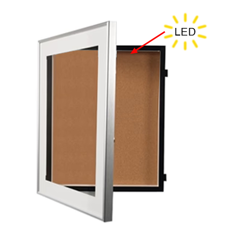 36 x 36 Designer Metal Bulletin Board SwingFrames with Lights