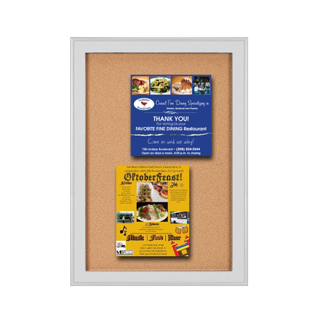 Extra Large Designer Metal 24 x 60 Enclosed Bulletin Cork Board SwingFrames