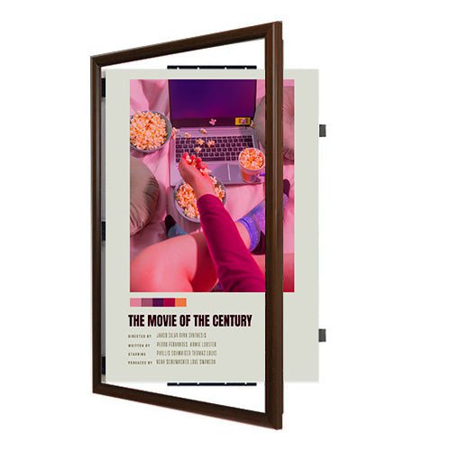 SwingFrame 22x34 Poster Frame with Wood Frame Profile #353 | Swing Open, Quick Change Display in 9 Finishes