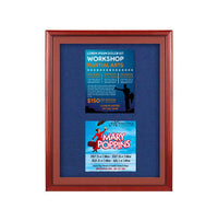 Designer Wood 24" x 36" Enclosed Bulletin Board SwingFrames | with Hinged Swing Open Framing System 9 Wood Finishes and Custom