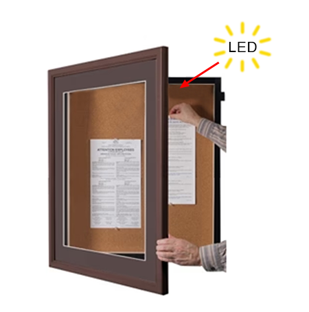 SwingFrame 36 x 36 Wood Framed Designer Bulletin Board with Light