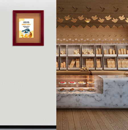 Bold Wide-Wood 24 x 36 Enclosed Bulletin Board SwingFrame