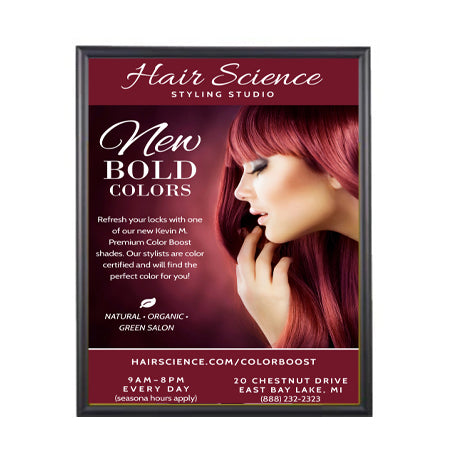 Wide Face 8x10 Poster SwingFrame 1-inch Wide Metal Frame Profile - Swings Open for Quick Changes