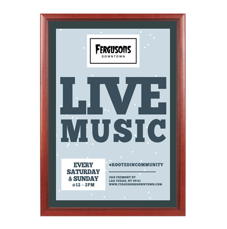 Wood 353 Poster Display SwingFrames 11x14 with Matboard