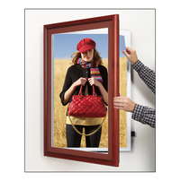 Wood 353 Poster Display SwingFrames 12x36 with Matboard