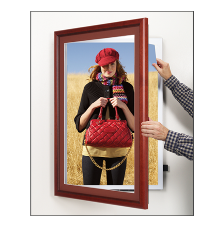 Wood 353 Poster Display SwingFrames 12x36 with Matboard