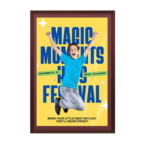 Wood 361 Poster Display SwingFrames 11x14 With Matboard