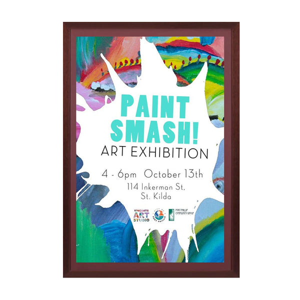 Wood 361 Poster Display SwingFrames 24x48 With Matboard