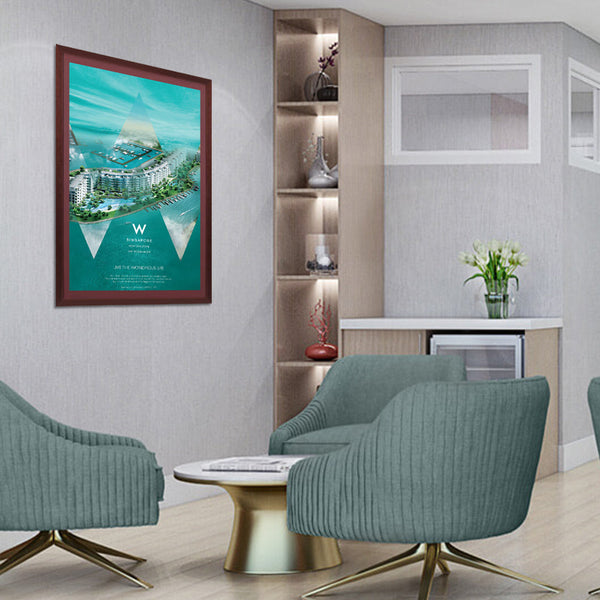 Wood 361 Poster Display SwingFrames 36x42 With Matboard