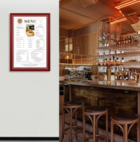 Wood 361 Restaurant Menu Display SwingFrames with Matboard | Changeable Menu Frame