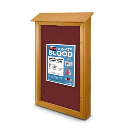 Outdoor Message Center Cork Board 38" x 54" | LEFT Hinged - Single Door Information Board