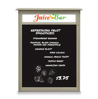 24" x 60" Outdoor Message Center - Magnetic Black Dry Erase Board with Header