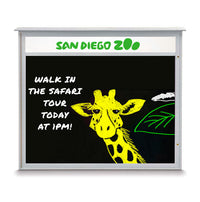 36" x 36" Outdoor Message Center - Magnetic Black Dry Erase Board with Header