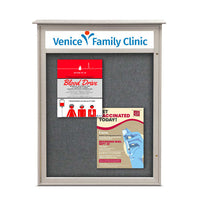 32x48 Outdoor Message Center Wall Mount Information Board with Header | Maintenance Free