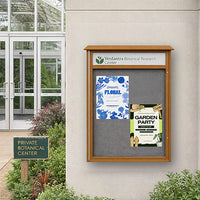 36" x 48" Outdoor Message Center Cork Board with Header (Single Door)
