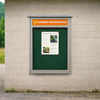 36" x 48" Outdoor Message Center Cork Board with Header (Single Door)