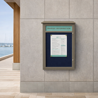 24" x 36" Viewable Area Outdoor Message Center Cork Board with Header | LEFT Hinged Single Door