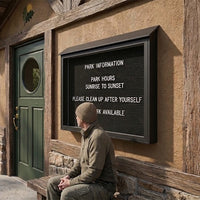 Faux Wood Outdoor Changeable Letter Board Message Center 45x30 Eco-Friendly Recycled Plastic