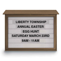 45x36 Enclosed Message Board Center with Reader Board | Shown in Weathered Wood finish