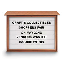 45" x 36" Enclosed Message Board Center with Reader Board with Backlit LEDs | Shown in Cedar Finish