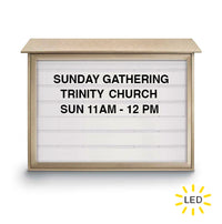 45" x 36" Enclosed Message Board Center with Reader Board with Backlit LEDs | Shown in Sand Finish