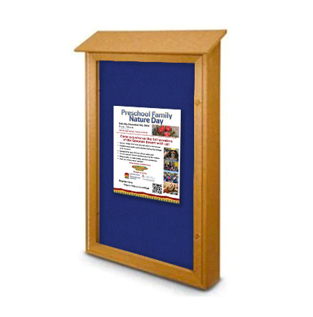 Outdoor Message Center Cork Board 36" x 60" | LEFT Hinged - Single Door Information Board