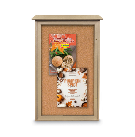 Outdoor Message Center Cork Board 40" x 60" | LEFT Hinged - Single Door Information Board