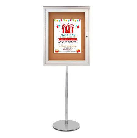 EXTREME WeatherPlus™ Enclosed Outdoor Bulletin Board Pedestal Display Stand in 6 Cabinet Sizes