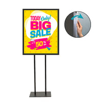 Double Pole Floor Stand 10x20 Sign Holder | Snap Frame 1 1/4" Wide