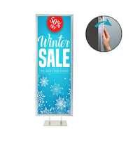 Double Pole Floor Stand 42x42 Sign Holder | Snap Frame 1 1/4" Wide