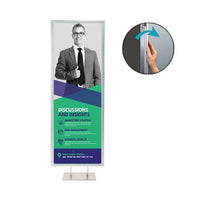 Double Pole Floor Stand 36x60 Sign Holder | Snap Frame 1 1/4" Wide