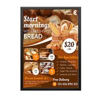 11x17  DEEP Snap Poster Frame with SwingSnap 1 1/4" Wide Aluminum Profile for Mounted Graphics on 1/8", 3/16" and 1/4" Thick Boards