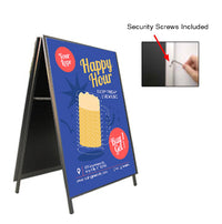 A-Frame 12x24 Sign Holder | with SECURITY SCREWS on Snap Frame 1 1/4" Wide