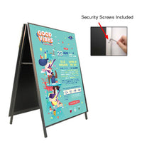 A-Frame 16x20 Sign Holder Stand | Two Locking Snap Frames with SECURITY SCREWS