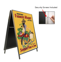 A-Frame 18x18 Sign Holder | with SECURITY SCREWS on Snap Frame 1 1/4" Wide