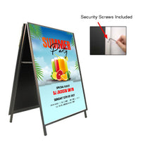 A-Frame 24x72 Sign Holder | with SECURITY SCREWS on Snap Frame 1 1/4" Wide