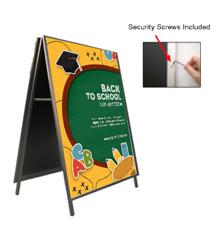 A-Frame 30x36 Sign Holder | with SECURITY SCREWS on Snap Frame 1 1/4" Wide