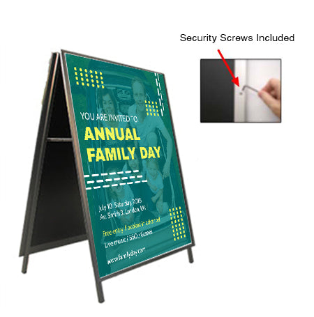 A-Frame 36x42 Sign Holder | with SECURITY SCREWS on Snap Frame 1 1/4" Wide