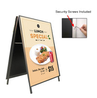 A-Frame 36x60 Sign Holder | with SECURITY SCREWS on Snap Frame 1 1/4" Wide