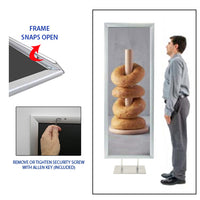 Double Pole Poster Floor Stand 40x60 Sign Holder with SECURITY SCREWS on Snap Frame 1 1/4" Wide