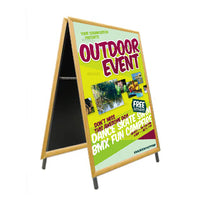 A-Frame 22x28 Sign Holder | with One or Two-Sided Wood Snap Frame + 1 1/4" Wide Profile in 3 Finishes