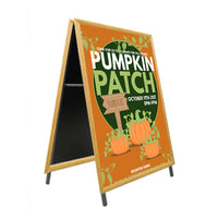 Large A-Frame 27x39 Sign Holder with Foldable Wood Snap Frame for Indoor and Outdoor Display