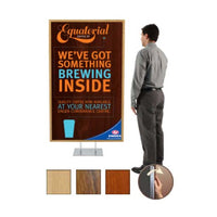 Double Pole Floor Stand 48x48 Sign Holder | Wood Snap Frame 1 1/4" Wide