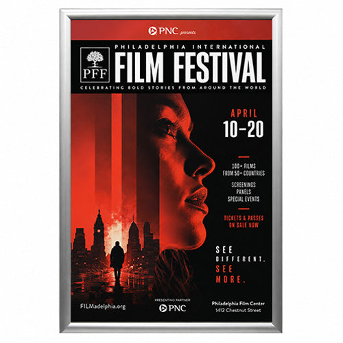 Satin Silver Frame Finish - Weather-Resistant Poster Snap Frames (1 1/4" Security-Style) 