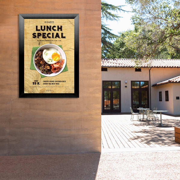 Extra Large 48 x 60 Poster Snap Frame with Bold 2 1/2" Wide Metal Profile for Mounted Graphics on 1/8, 3/16, or 1/4 Thick Boards