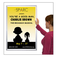 POSTER SNAP FRAMES 12x20 (SHOWN in SILVER) with 1 5/8" WIDE FRAME
