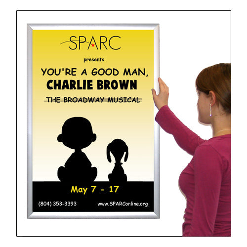 POSTER SNAP FRAMES 28x44 (SHOWN in SILVER) with 1 5/8" WIDE FRAME